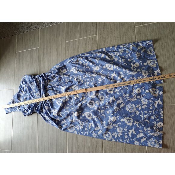 New Abercrombie & Fitch Large Women's One-Shoulder White Blue Floral Maxi Dress - Picture 11 of 13